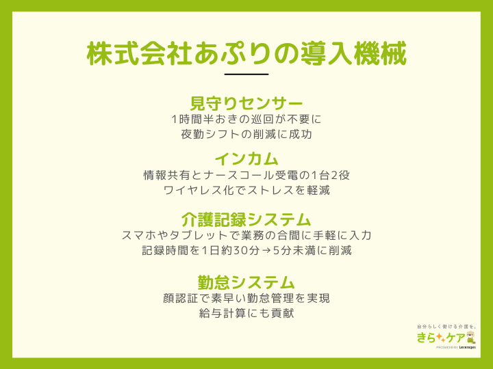 介護職員の離職を減らす仕組み作り～ICT活用編～ -株式会社あぷり-